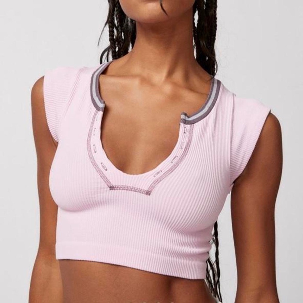Out From Under Urban Outfitters Light Pink Ribbed Crop Top